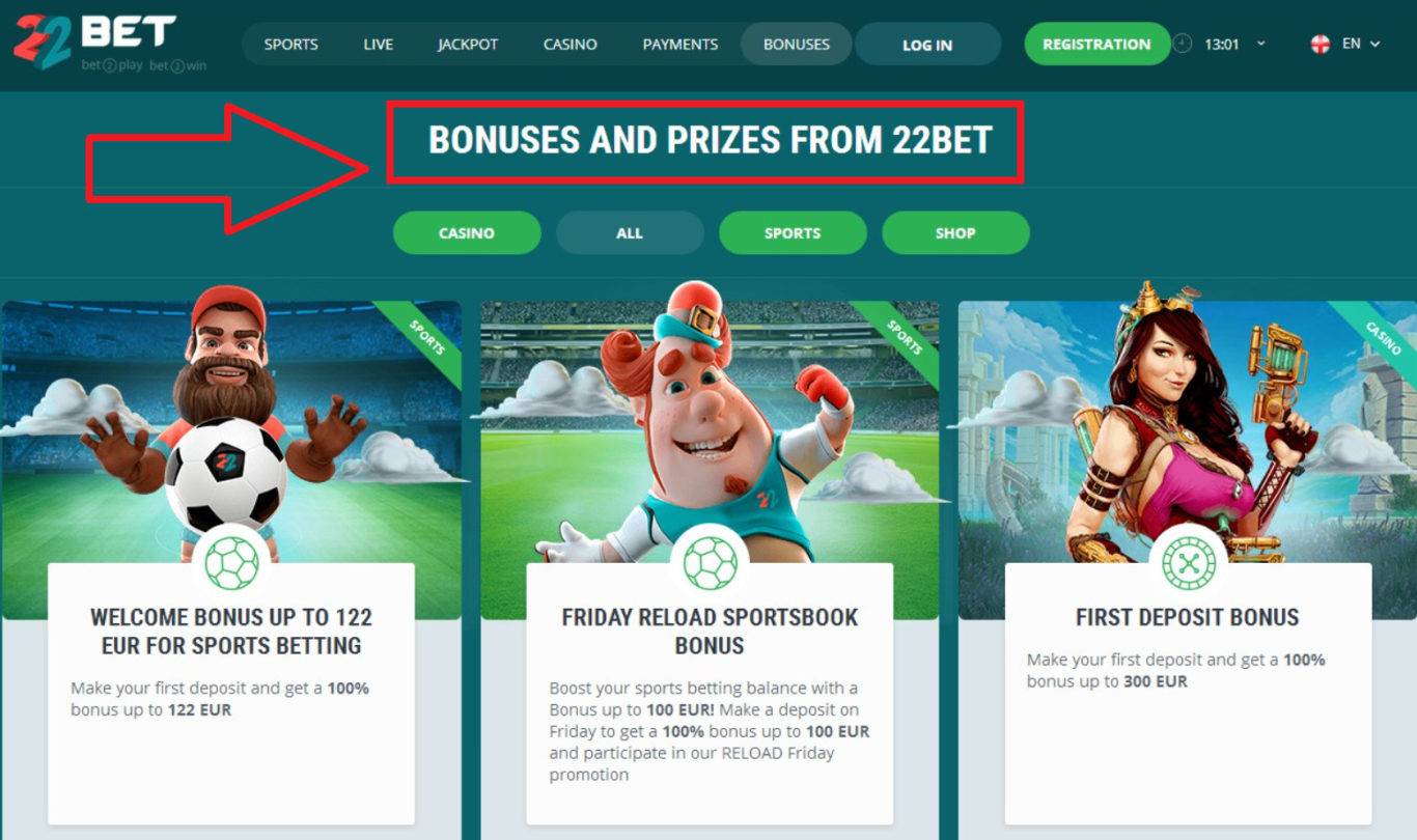 22Bet Bonuses and Promotions